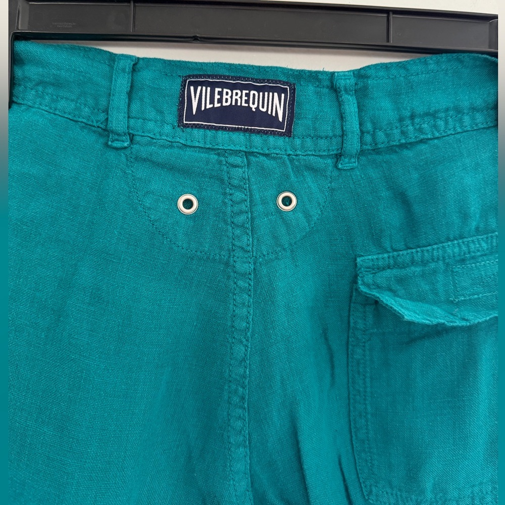 Vilebrequin Men’s Turquoise 100% Linen Regular-Fit Casual Pants XS 28x31 $259 - Picture 4 of 10